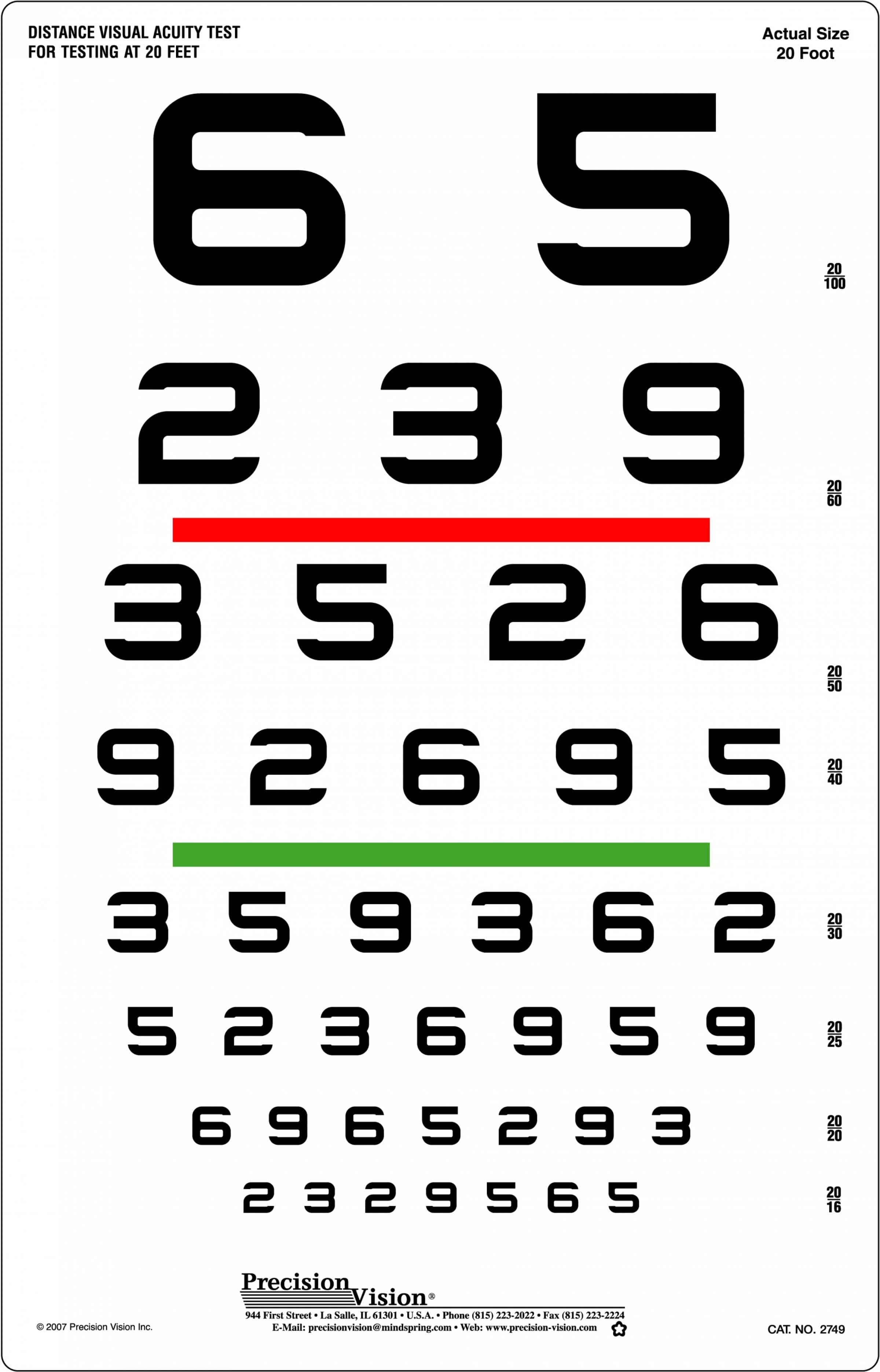 Snellen Chart 6 Meter