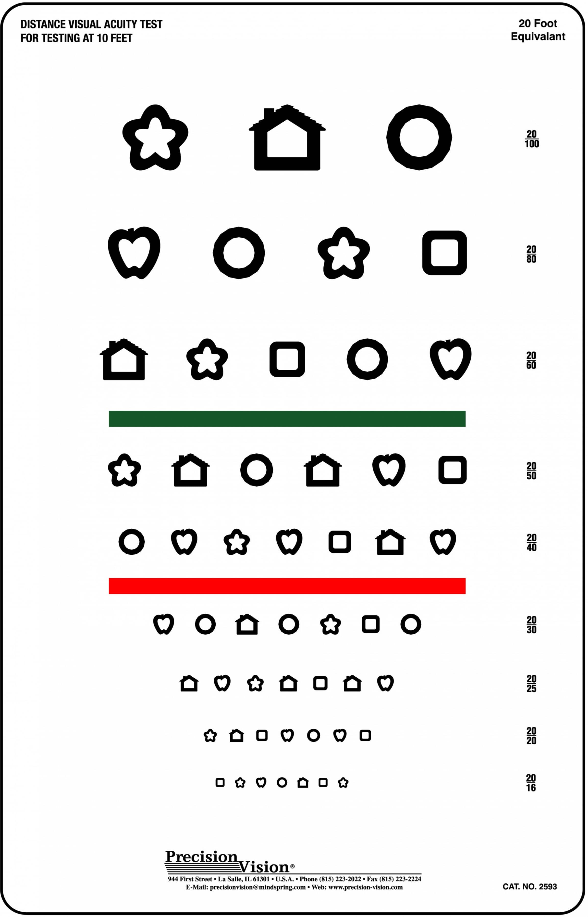 10 Foot Vision Testing Charts For School Nurses Precision Vision