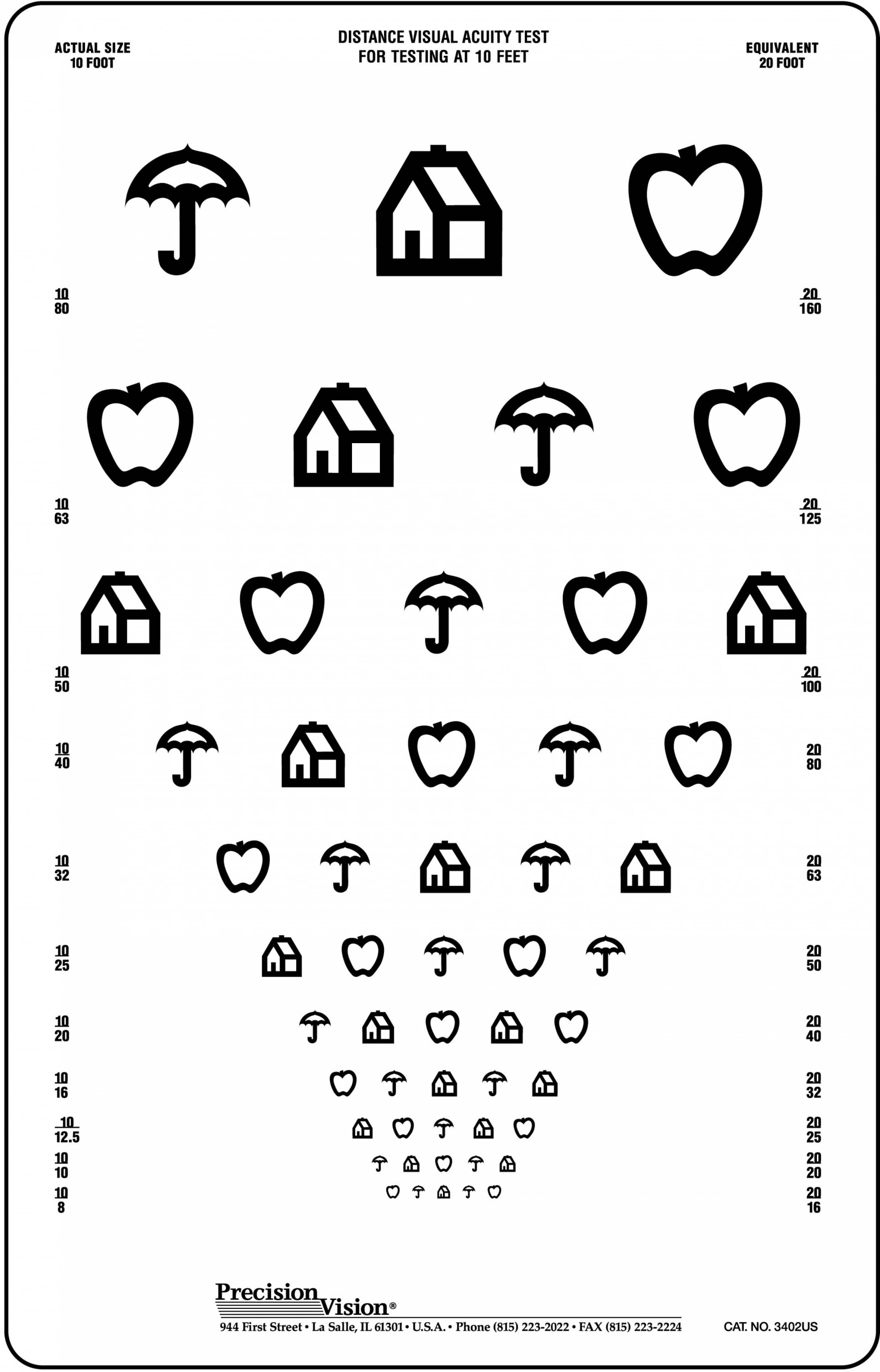 10 Foot Vision Testing Charts For School Nurses Precision Vision