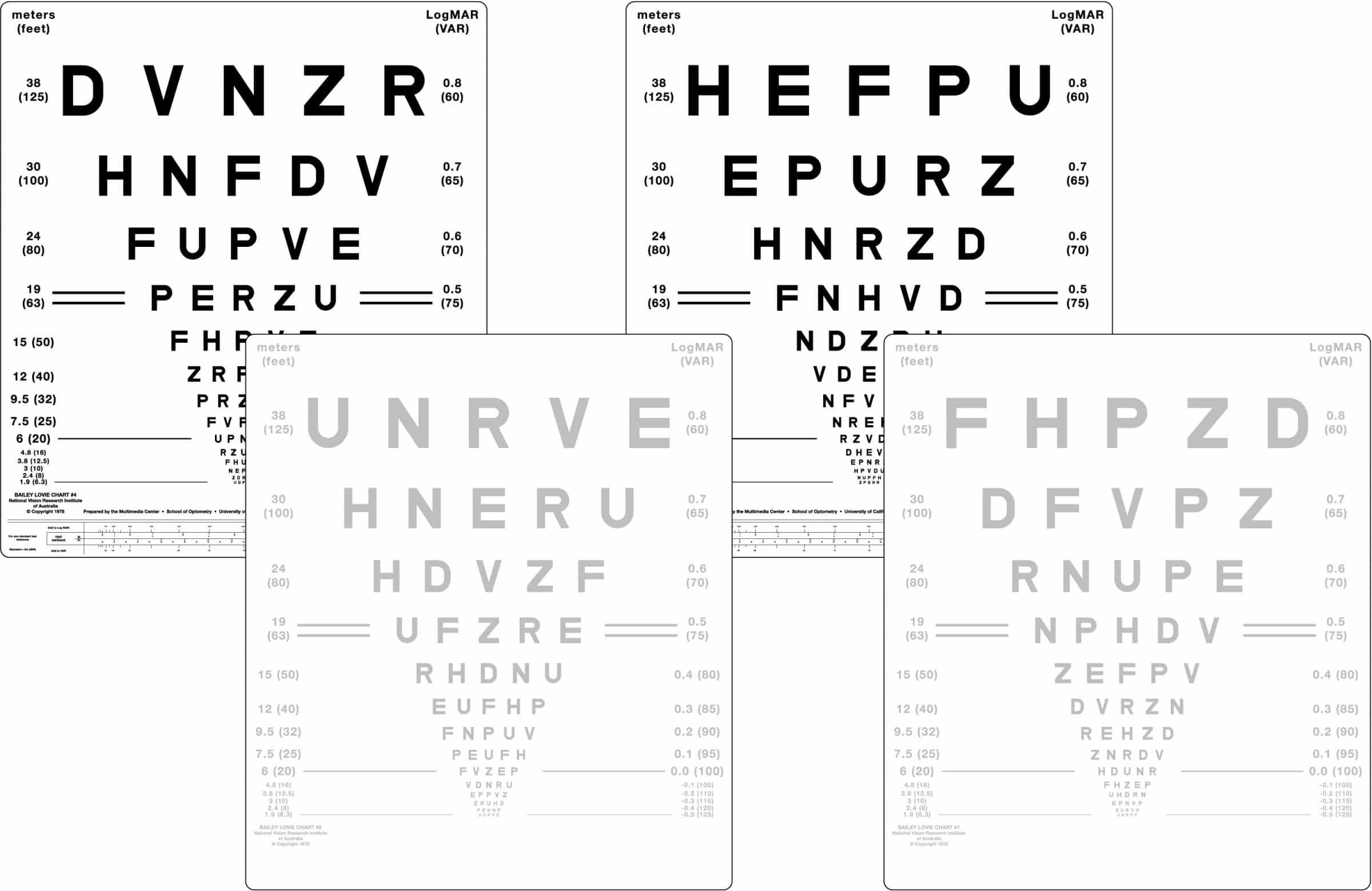 Bailey Lovie Reading Chart