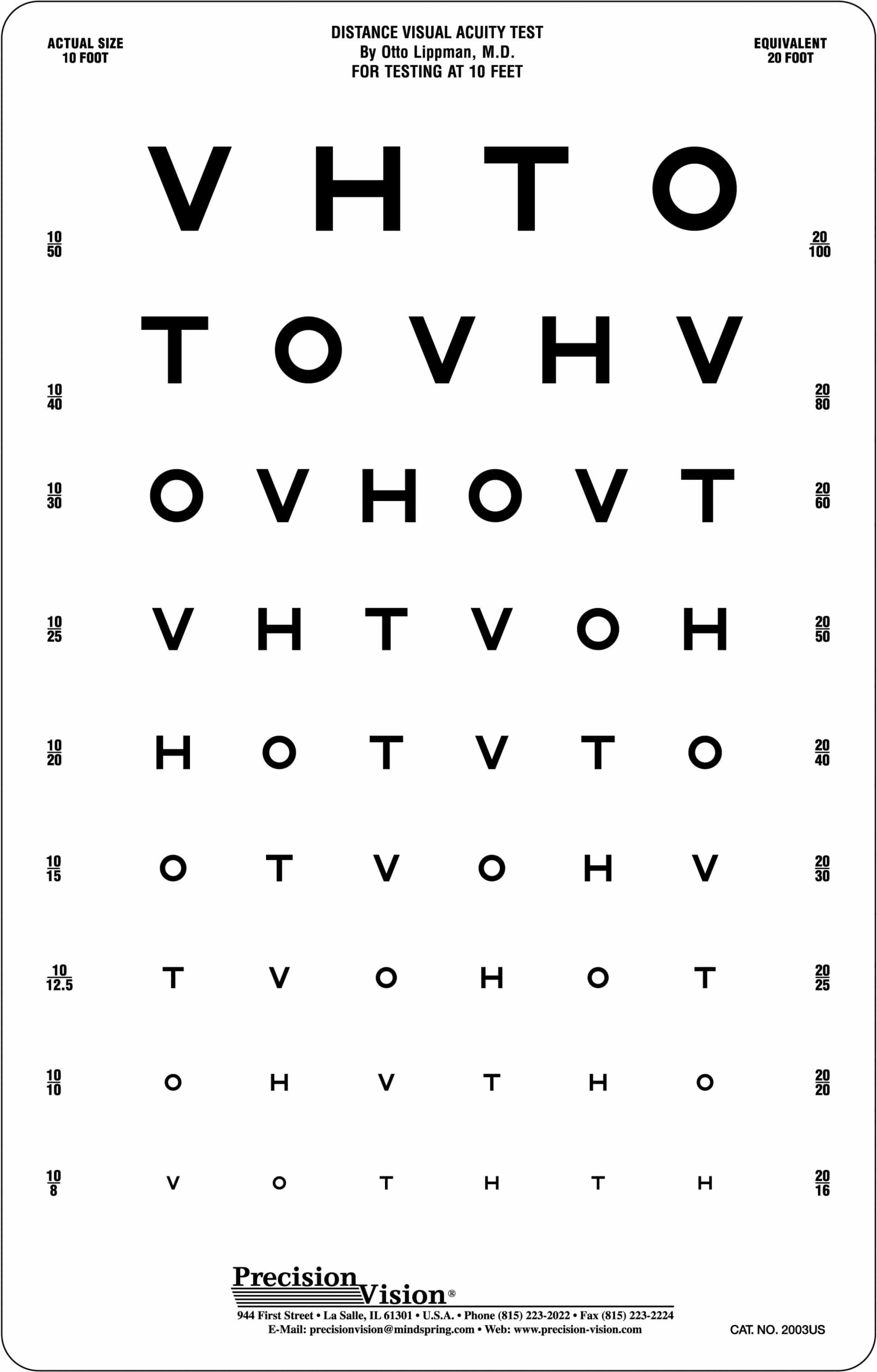 10 Ft Snellen Chart