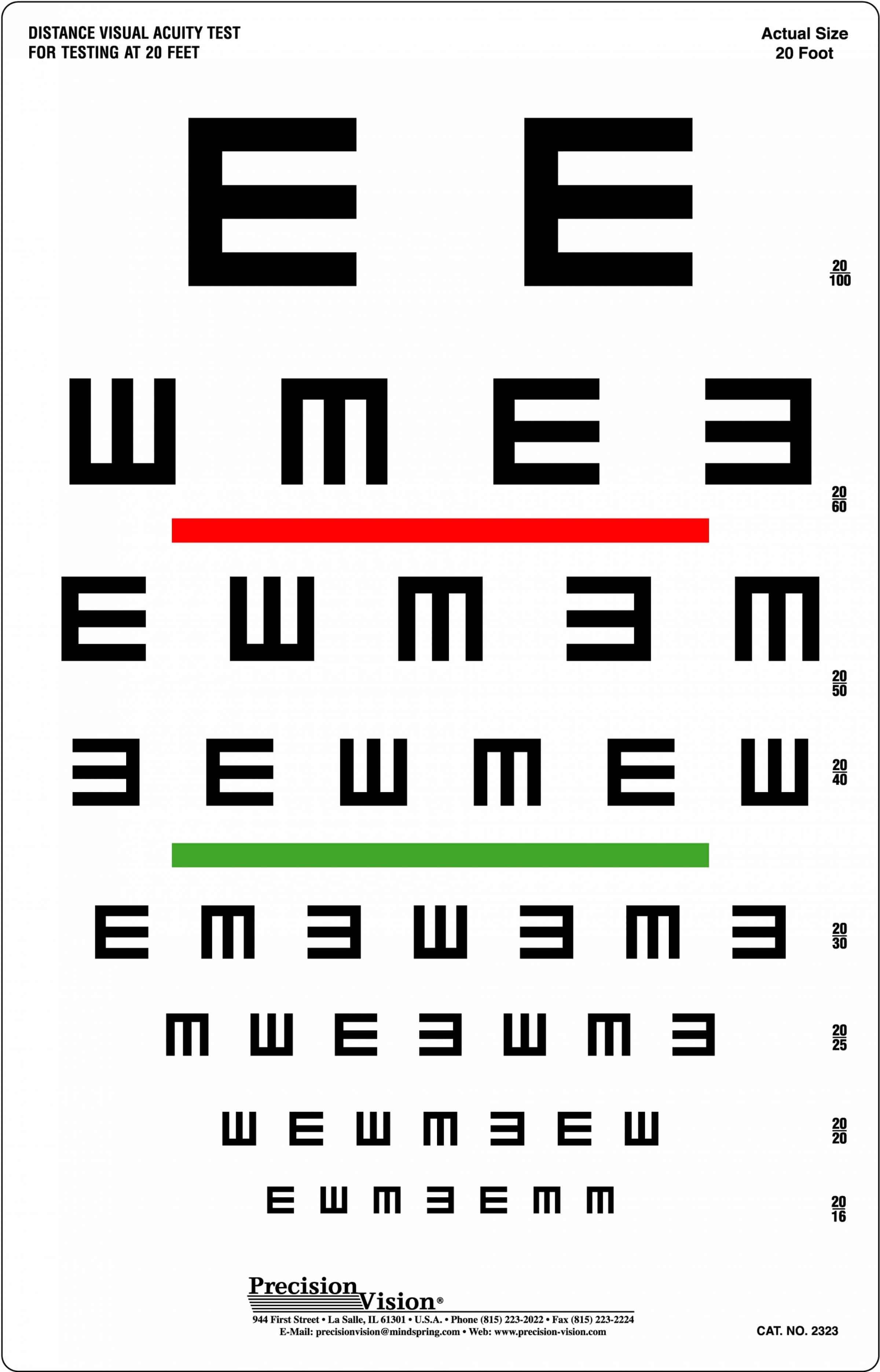 Free Printable Tumbling E Eye Chart