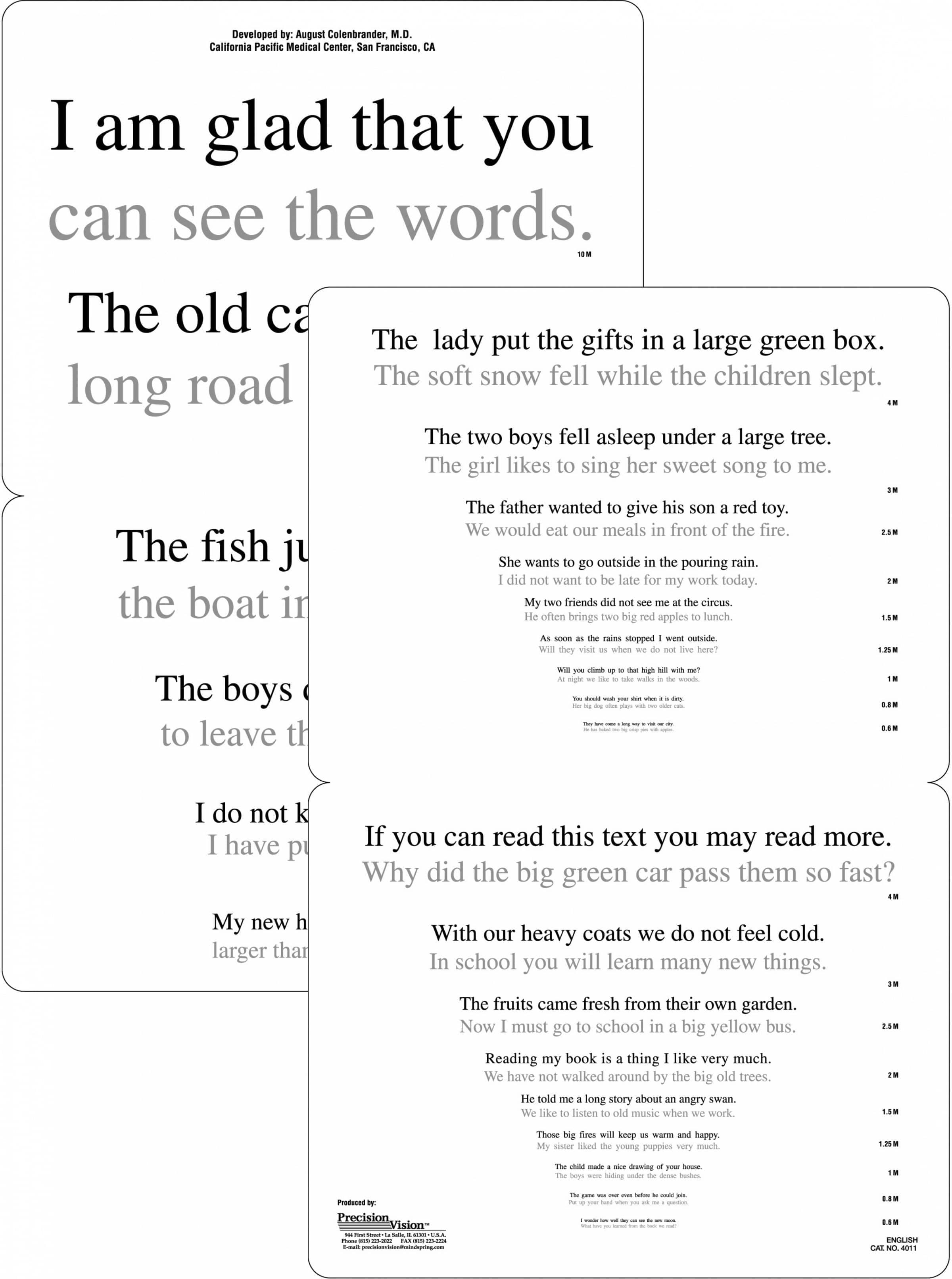 Bailey Lovie Reading Chart